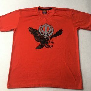 #EE Creative Fashion Eagle T-Shirt Men's 2XL Orange SICKHO occult distress